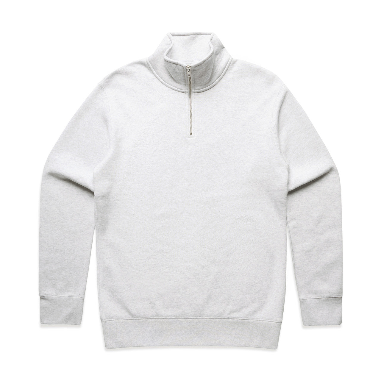 Stencil Half Zip Crew WHITE HEATHER front