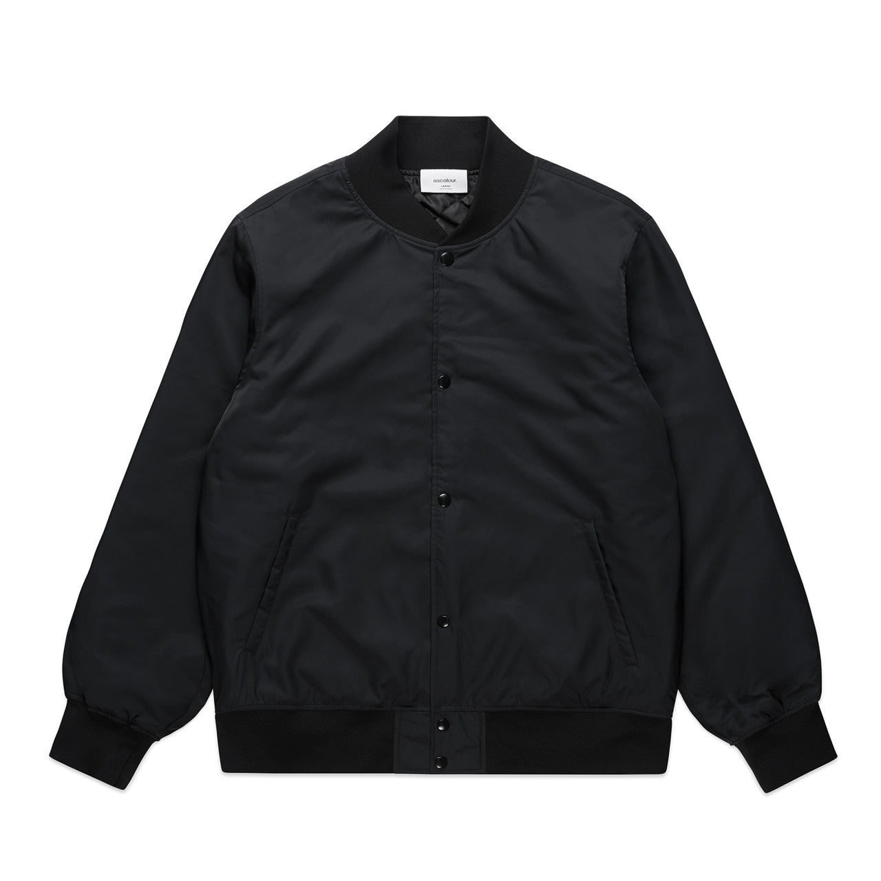 College Bomber Jacket BLACK front