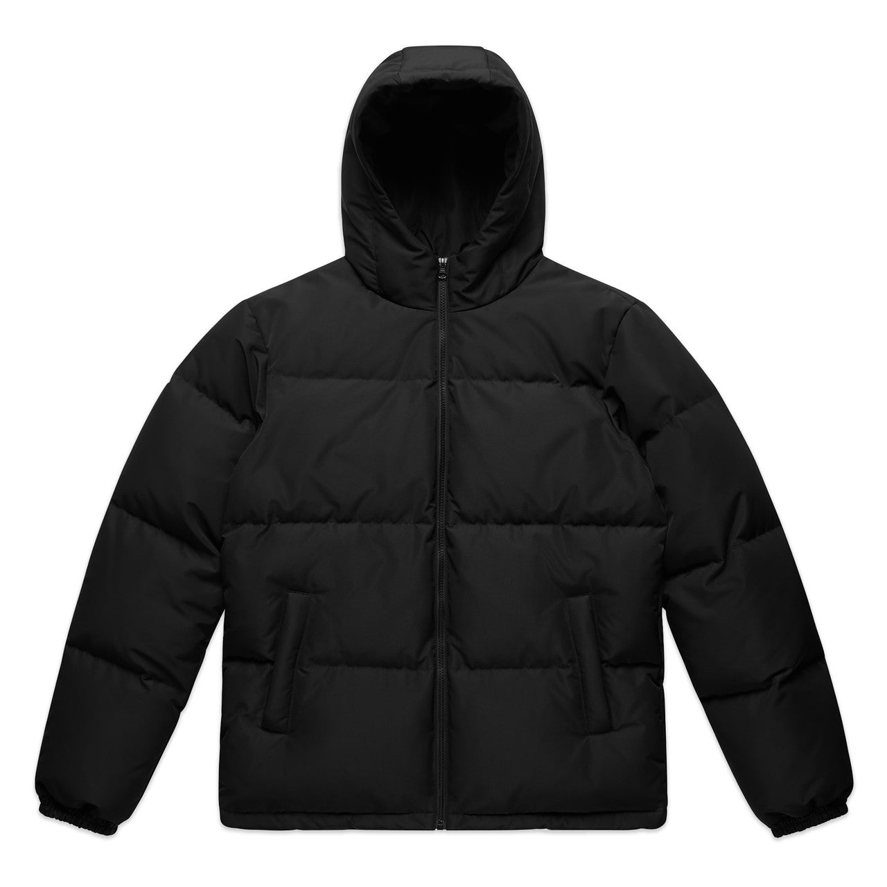 Hooded Puffer Jacket BLACK front