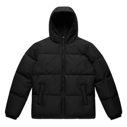 Hooded Puffer Jacket BLACK front